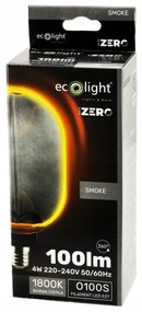 ECOLIGHT Dekoratívna LED žiarovka E27 4W 100lm O100 - rada ZERO