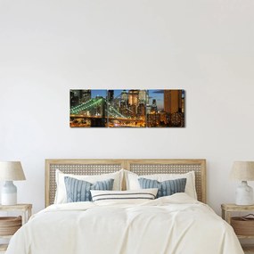 Obraz - Most s New Yorkom (s hodinami) (90x30 cm)