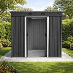 Záhradný domček BestBerg ZD-67AW / 4,3 m² / 197 × 217 × 202 cm / antracit/biela