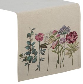 GOBELÍNOVÝ BEHÚŇ NA STÔL NATUR 40X100 CM KVETY