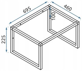Rea Goya závesný rám pre umývadlo 70 x 46 cm, čierna, REA-U8668