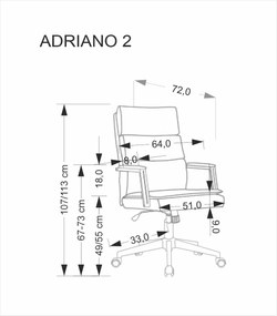 Otočné kancelárske kreslo Adriano 2 eko koža čierne