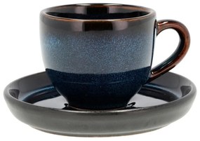 Čierna/modrá keramická šálka na espresso 70 ml Gastro Dark Blue/Black – Bitz