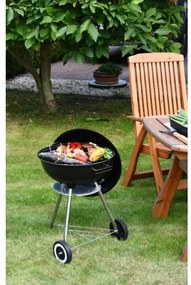 Prenosný gril na drevené uhlie čierna
