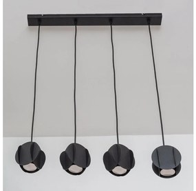 Závesný luster GAMBIT na lanku 4xGU10/10W/230V, čierny