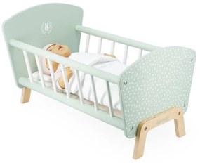 Drevená postieľka pre bábiku s perinkou a vankúšikom - Zen