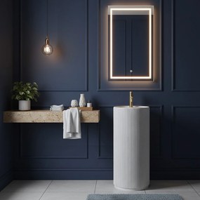 Rea Margarita, voľne stojace umývadlo, 390×390×850 mm, biela matná, REA-U0614