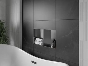 Mexen X-Wall-NR, polica na zapustenie bez príruby 60 x 30 cm, grafitová matná - 19E1603010S