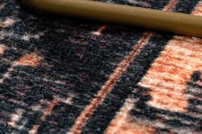 Koberec ANTIKA Ancient Chocolate patchwork čierny / terakota