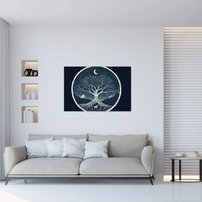Obraz – Magický strom s jeleňom II. (90x60 cm)