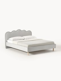 Čalúnená posteľ s vlnovým záhlavím Romy