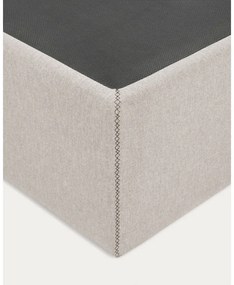 Béžová čalúnená dvojlôžková posteľ s úložným priestorom 180x200 cm Matters – Kave Home