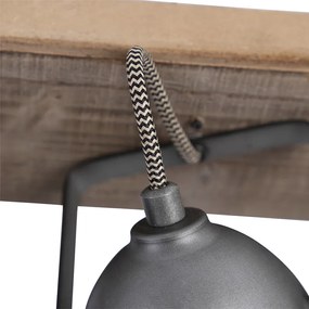 Inteligentné bodové svetlo oceľ s drevom sklápateľné vrátane 3 WiFi GU10 - Emado