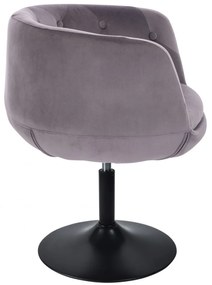 LuxuryForm DESIGN Kreslo MONTANA VELUR na čiernom tanieri - šedé