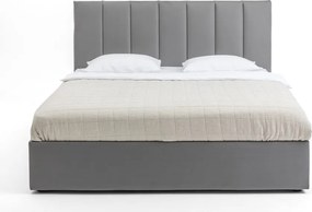 Sivá čalúnená dvojlôžková posteľ s úložným priestorom s matracom/s roštom 180x200 cm Thessa Bold Line – Bonami Selection
