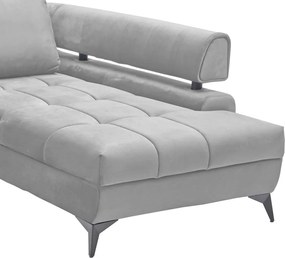 Rohová sedacia súprava Paris, svetlo šedá látka, pravý roh