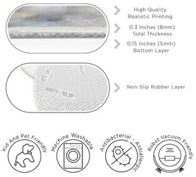 Modro-sivý prateľný okrúhly koberec ø 120 cm Golden Lilly – Mila Home