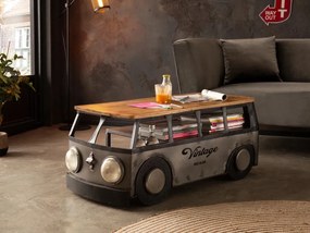 furniture-nabytek.cz - Masívny konferenčný stolík Camper z kovu a dreva, lakovaný, šedá farba