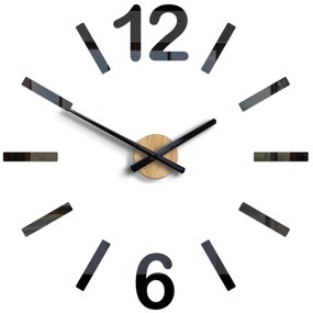 Nástěnné samolepící hodiny Forest 60 cm černé