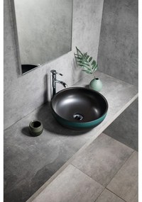 Čierne/tyrkysové keramické okrúhle umývadlo ø 41 cm Priori – Sapho