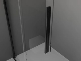 Mexen Velar L, posuvná sprchová zástena Walk-in 100 x 200 cm, 8mm číre sklo, čierna matná, 871-100-003-03-70