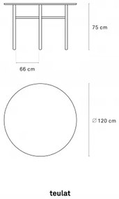 TEULAT JUNCO ROUND 120 jedálenský stôl Prírodná