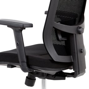 Kancelárska ergonomická stolička LEON — sieť/látka, čierna