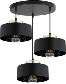 Brilagi - Luster na lanku SPRING 3xE27/60W/230V čierna/zlatá