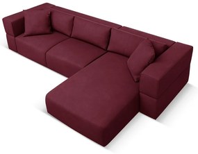 Vínovočervená rohová pohovka, pravý roh Esther - Milo Casa