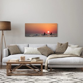 Obraz kanoistov pri západe slnka (120x50 cm)