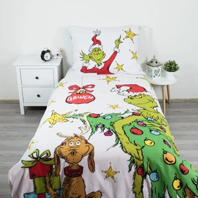 Jerry Fabrics Vianočné bavlnené obliečky 140x200 + 70x90 cm - Grinch "Grinchmas"