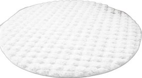 Okrúhly Bublinový koberec Rabbit Bubble 120 cm biely plyšový