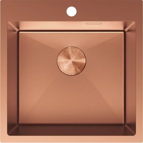 Mexen Solix, 1-komorový nerezový drez 500 x 500 mm, brúsená meď, 6407501000-65