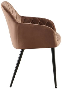 Jedálenská stolička Monett - zamat, B čierny rám - Hnedá