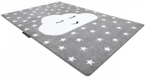 Dywany Łuszczów, Detský kusový koberec Petit Cloud stars grey, 140x190, šedá, detská izba