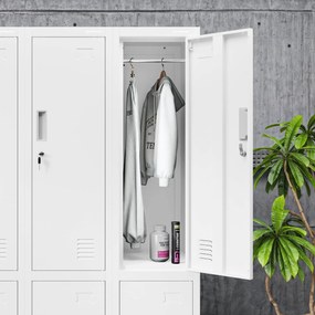 Šatníková skriňa pre zamestnancov biela IGOR 1 Plus 316,5 x 1850 x 450 mm