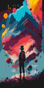 Gario Maľovanie podľa čísel Lietajúci ostrov Rozmery: 40 x 80 cm, Rámovanie: Iba zrolované plátno