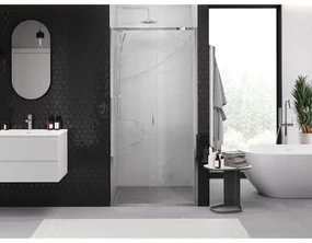 Mexen Exo, posuvné dvere do otvoru 90x200 cm, 6mm číre sklo, chrómový profil, 8151-090-000-01-00