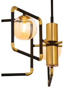 Jupiter 1984 - Luster na tyči IBRA 5xG9/10W/230V čierna/zlatá/béžová