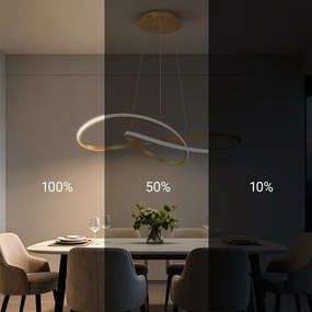 Brilagi - stmievateľný LED luster na lanku INFINITY LED/80W/230V 80x80 cm zlatý + diaľkové ovládanie