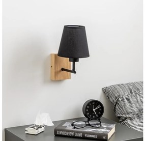 Brilagi - Nástenná lampa NUBILA WOOD 1xE27/25W/230V dub/čierna
