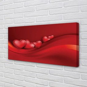 Obraz canvas Červené srdce pozadia 120x60 cm