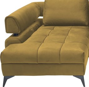 Rohová sedacia súprava Paris, horčicová žltá látka, ľavý roh