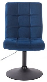 LuxuryForm DESIGN Stolička TOLEDO VELUR na čiernom tanieri - modrá
