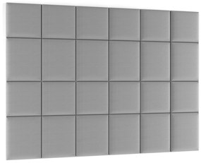Set 24 čalúnených panelov Quadra 240x180 cm (svetlosivá). Vlastná spoľahlivá doprava až k Vám domov. 1052017