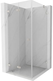 Mexen Lunar-F, skladací sprchový kút ľavý 90 x 80 cm, 8mm číre sklo, oceľový profil, 836-090-080-97-00-L