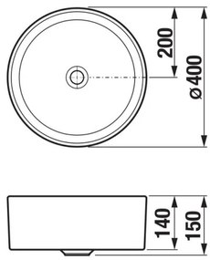 JIKA H8184200001121 - Umývadlo CUBITO na dosku, pr. 40 cm, keramika/biela