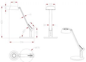 Globo 58423 - LED Stmievateľná stolná lampa URSINO LED/8W/230V