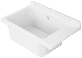 Gamma Selva, univerzálna plastová výlevka 58x38x26,7 cm + sifón, 1-komorová, biela, GMA-KGS58-WH