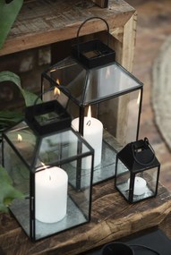 Ib Laursen Sklenený lampáš Norr Black 30,5 cm